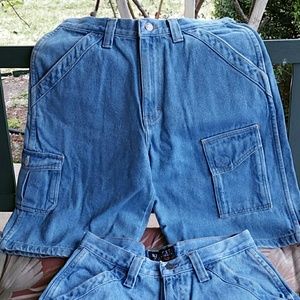 Set of 2 blue jean skateboard shorts